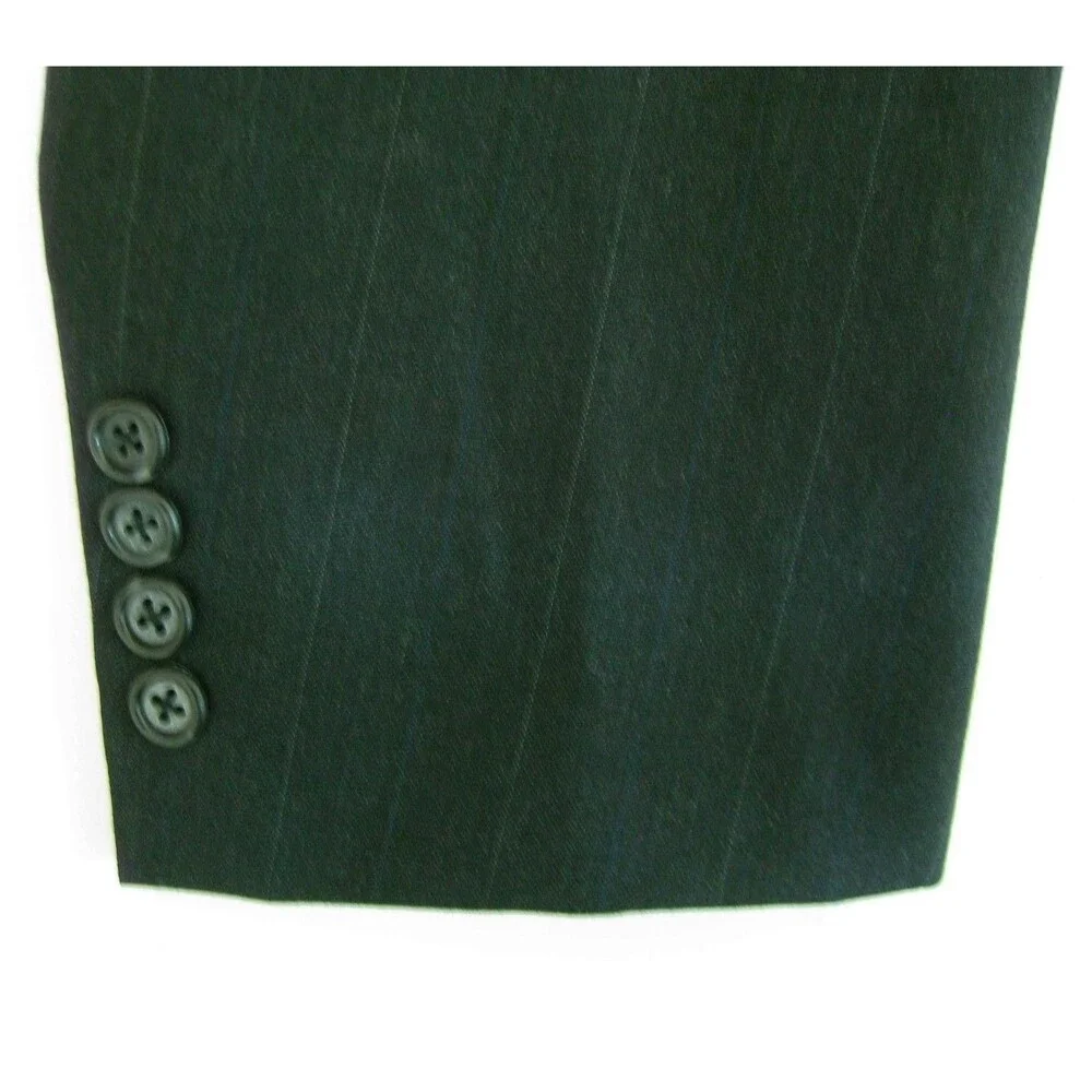 Anderson & Emami Mens Size 44L Dark Gray 100% Wool Sport Coat Blazer Suit Jacket